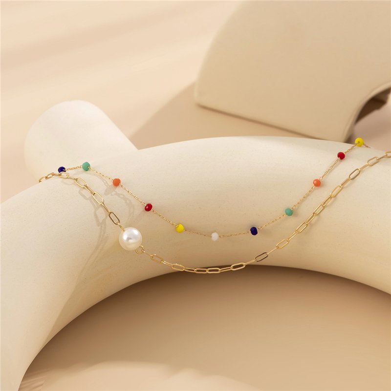 18k Gold Plated Stainless Steel Water Proof Jewelry Bead Glasses Pearl Bikini Waist Belt Belly Body Chain for Women Belly chain