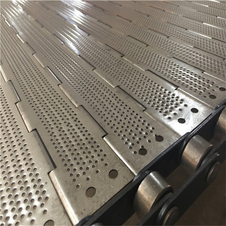 Stainless Steel Perforated Chain Link Plate Conveyor Belt Hinged Plate Mesh Belt