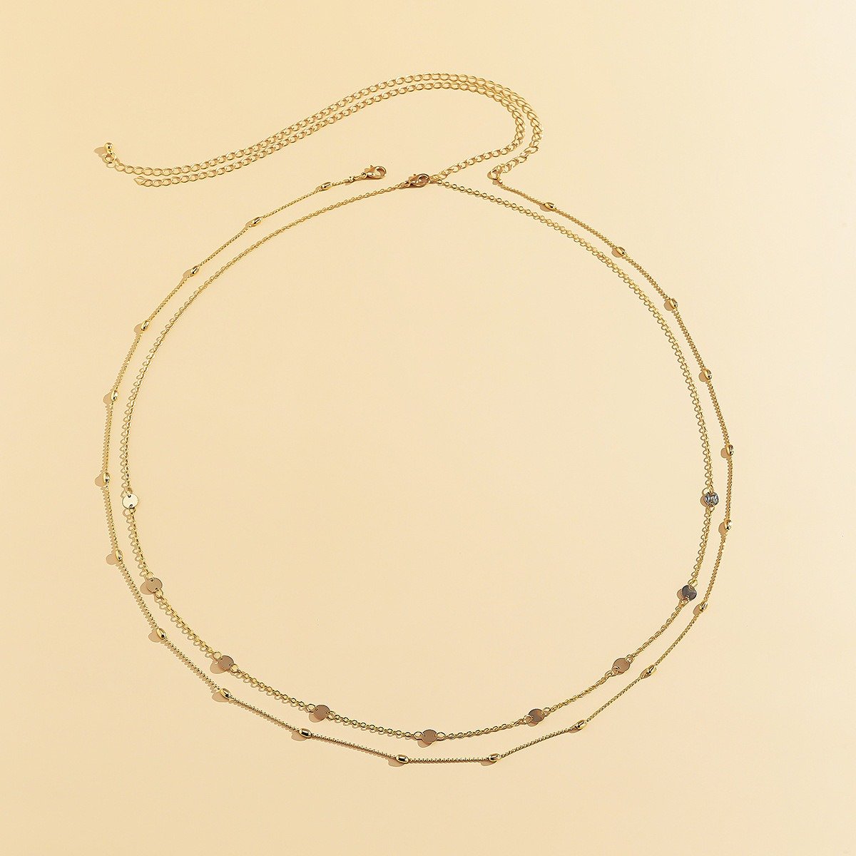 Popular Design Sexy Vintage Double-Deck Summer Beach Metal Waist Chain Fashion Jewelry Body Chain