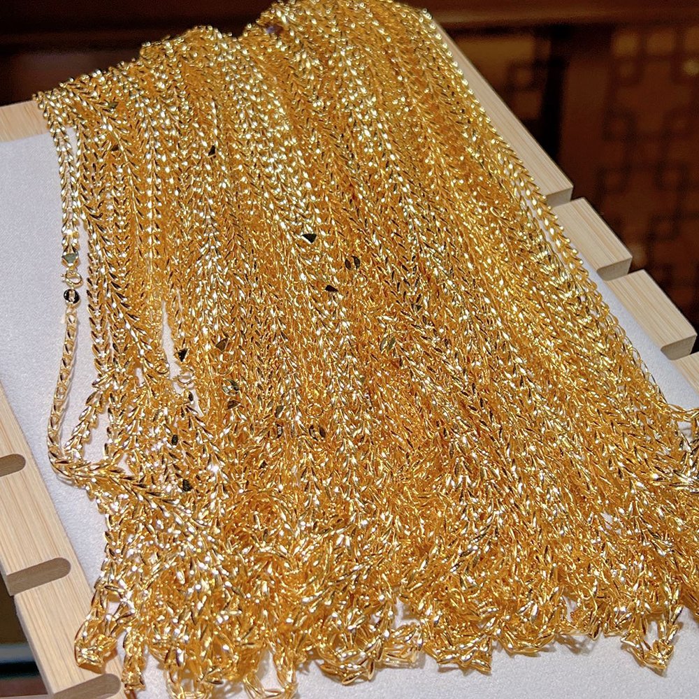 Women Girls Ladies Fine Jewelry Wholesale Supplier Direct Sale Pure 18K 18ct Gold Au750 Necklace Bracelet Set Wheat Style Chain