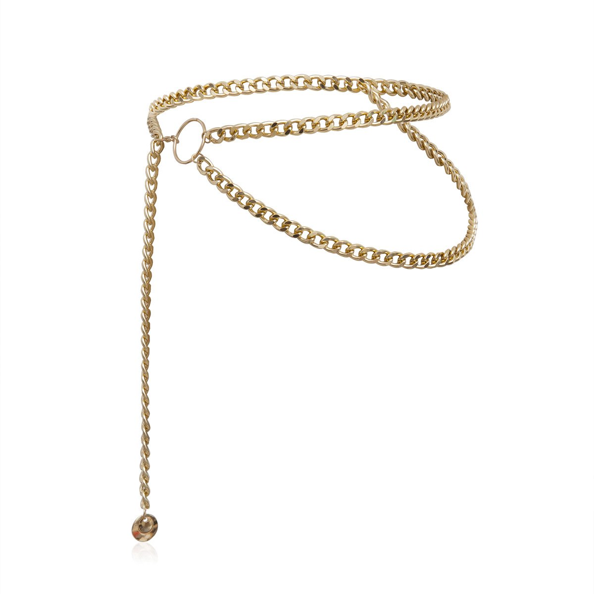 Fashion Link Punk Hip Hop Adjustable Women Metal Belts Gold Silver Waist Strap Casual Ladies Chain belt