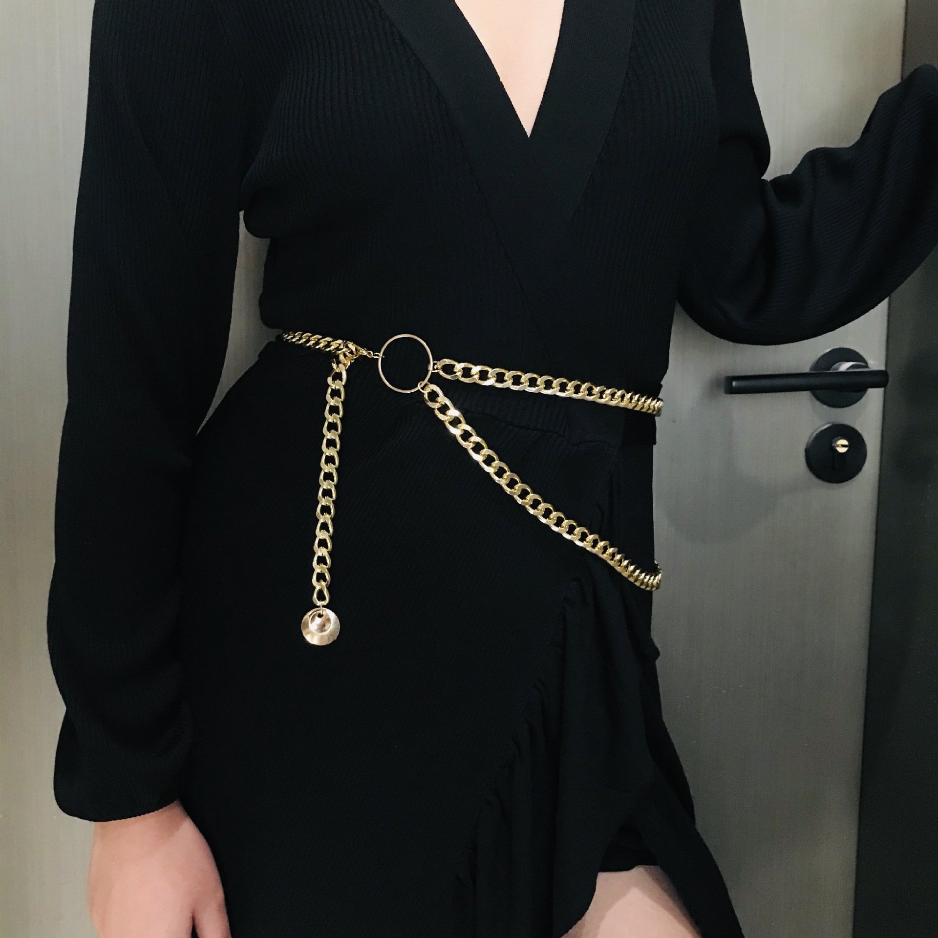 Fashion Link Punk Hip Hop Adjustable Women Metal Belts Gold Silver Waist Strap Casual Ladies Chain belt