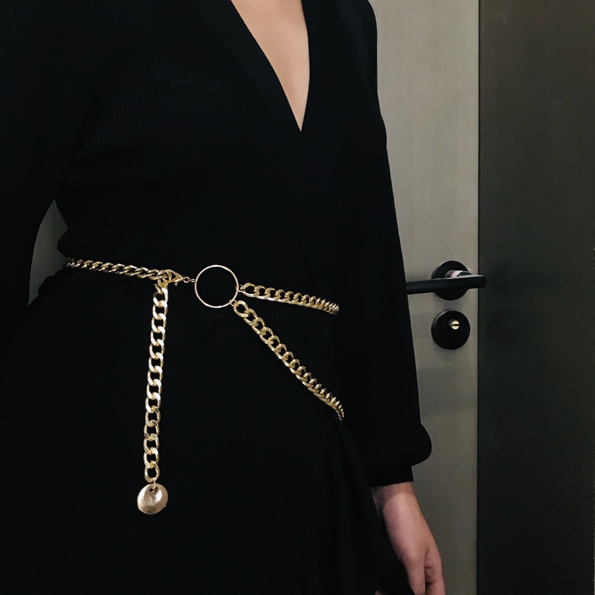 Fashion Link Punk Hip Hop Adjustable Women Metal Belts Gold Silver Waist Strap Casual Ladies Chain belt