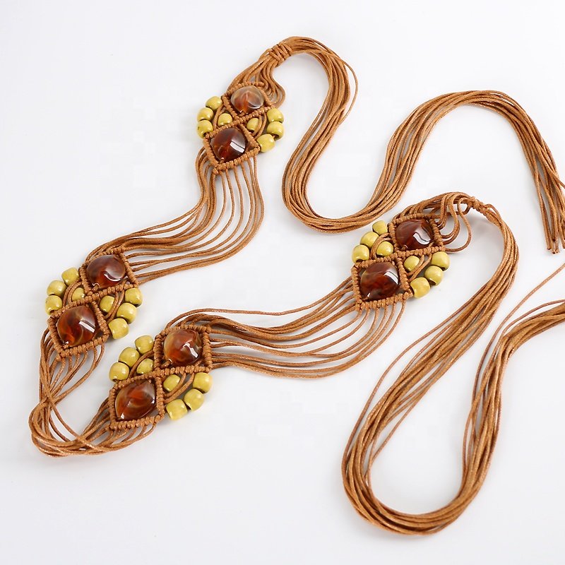 Vintage Casual Bohemian Women's Braided Belt Ethnic Style Decorative Waist Chain
