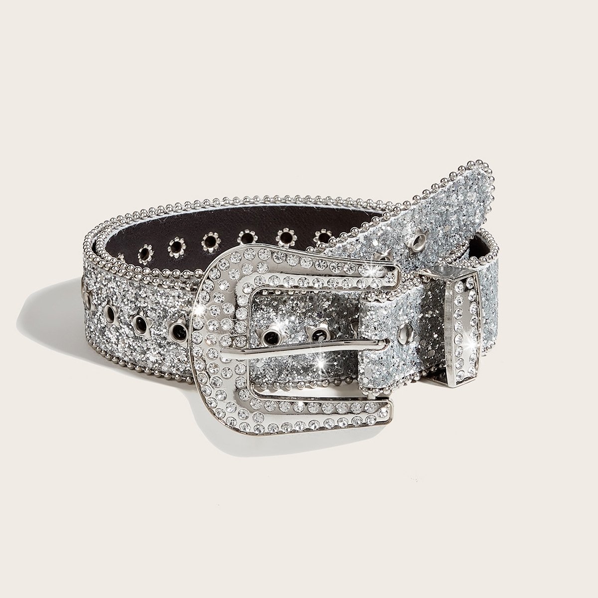 Diamond belt women's jeans wide waistband Punk Trend Personalized Belt Wholesale Acrylic sequin rivet waist chain