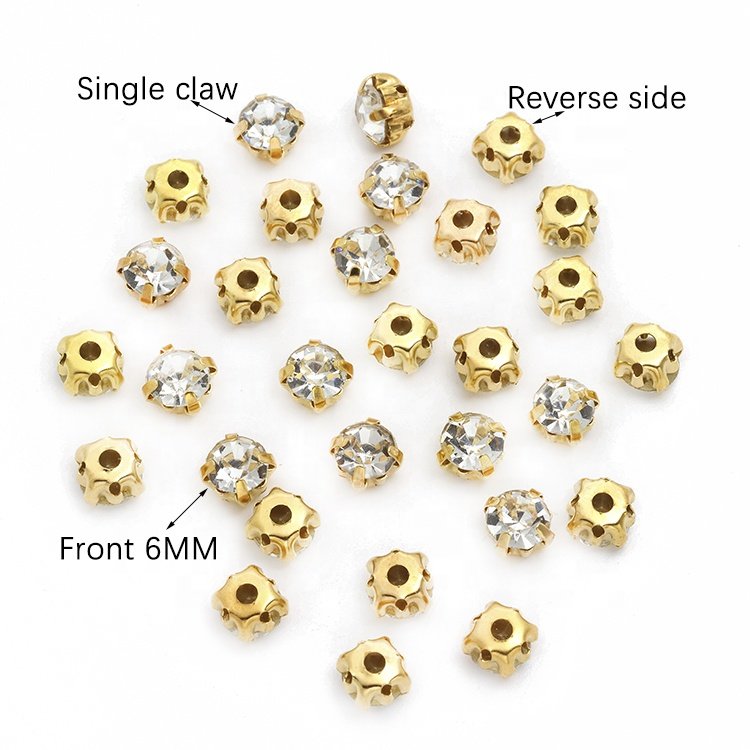 Global supply chain 6mm single claw Diy garment shoe belt accessories crystal rhinestone claw