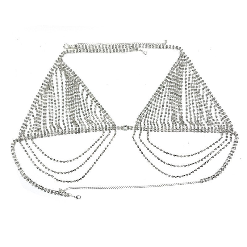 chain women's beach chain fun Bikini Shiny rhinestone chest and body chain