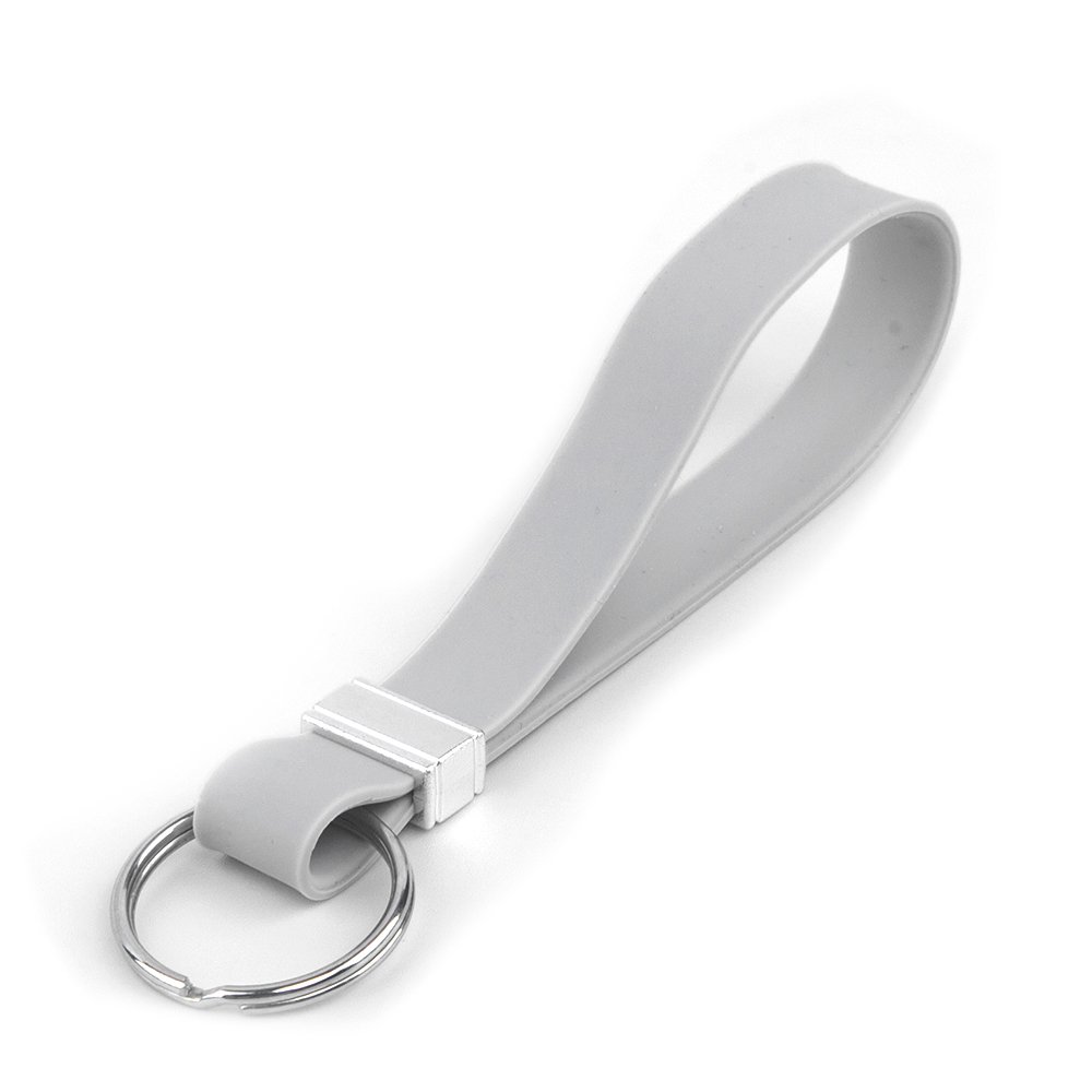 Promotional Gift Eco-friendly Soft Silicone Belt Bracelet Key Ring Wristband Keychain