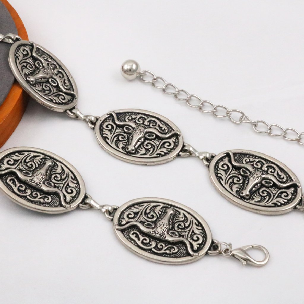 Custom Metal Silver Jeans Western Men Adjustable Ladies Dress Light Waist Chain Belt Cinturon De Cadena