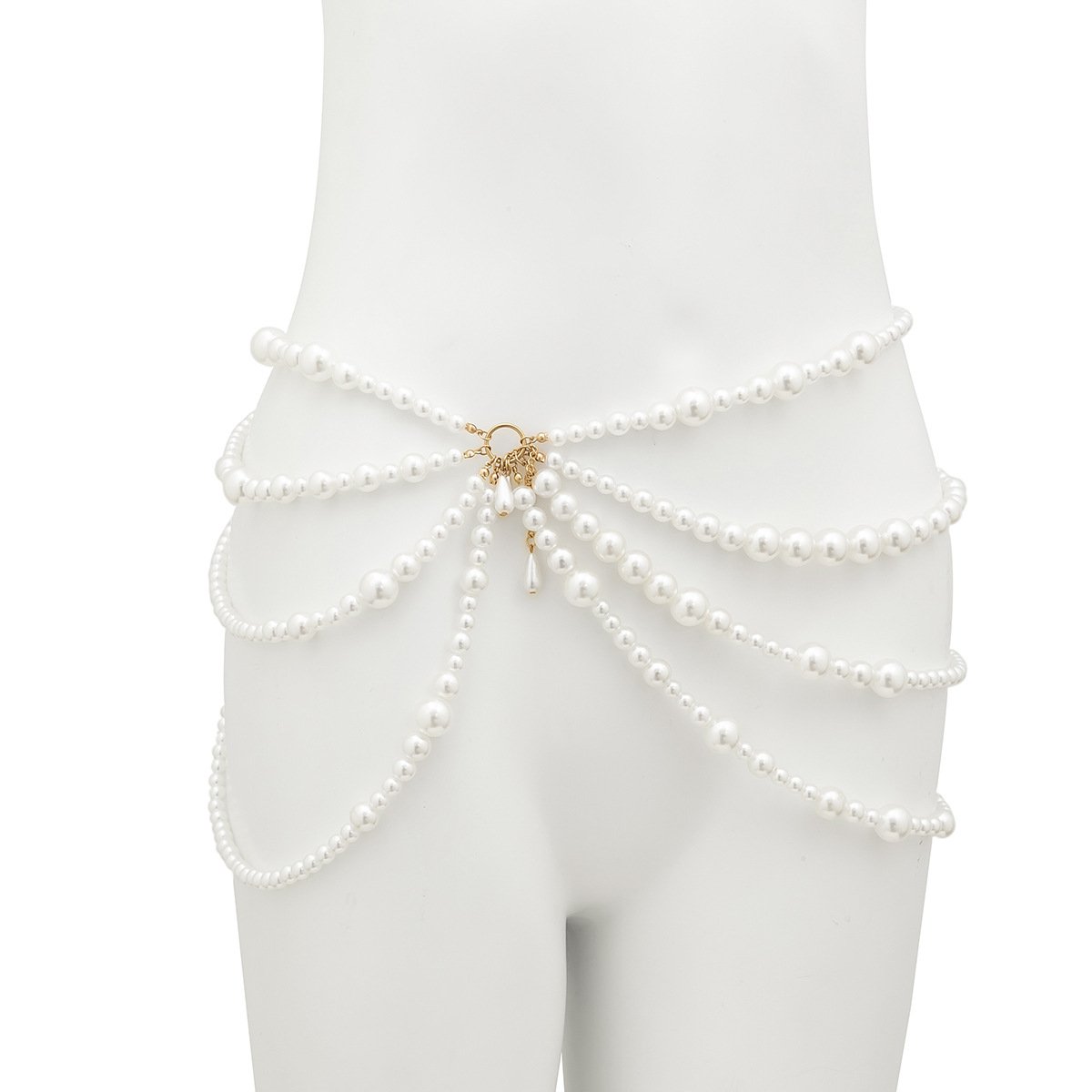 Chic Layered Chunky Pearl Waist Chain