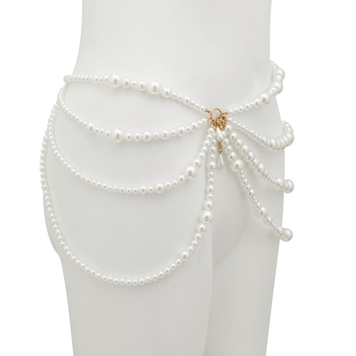 Chic Layered Chunky Pearl Waist Chain