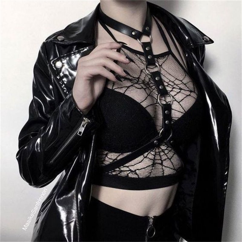 Creative Design Of Gothic Chest Strap Seduction Hollow Out Belt Binding Full Body Chain Sexy Women Lingerie Underwear