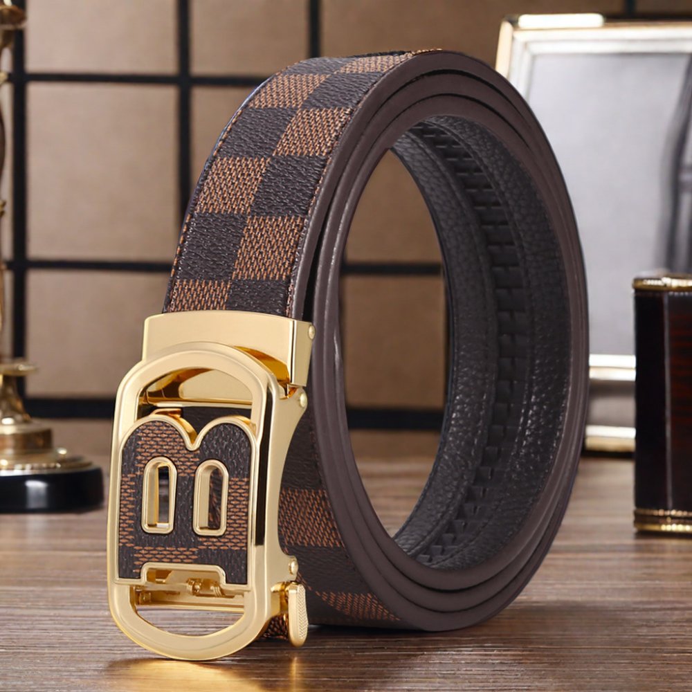 Famous Brand Men's Luxury Belt Designer Collection of Classic Plaid Stripes Automatic Buckle Sent Inquiry for Catalogue