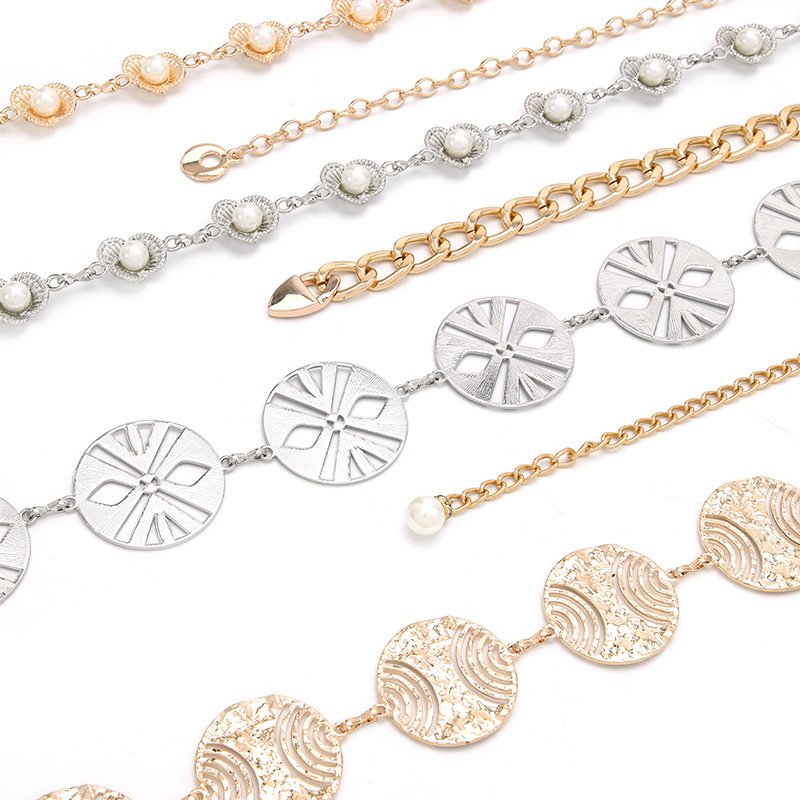 Fashion Metal Chain Belt Matching Alloy Rhinestone Waist Chain Luxury Double Row Crystal Diamond-inlaid Body Chain