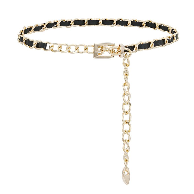 Fashion Metal Chain Belt Matching Alloy Rhinestone Waist Chain Luxury Double Row Crystal Diamond-inlaid Body Chain