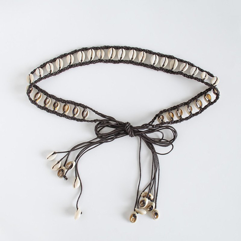 Boho Handmade Sexy Bell Body Jewelry Women's Belly Body Waist Waistband Natural Shell Chain Belt Retro Ethnic Belly Chains