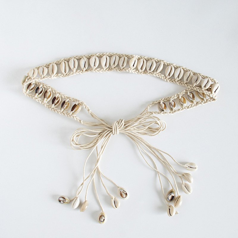 Boho Handmade Sexy Bell Body Jewelry Women's Belly Body Waist Waistband Natural Shell Chain Belt Retro Ethnic Belly Chains