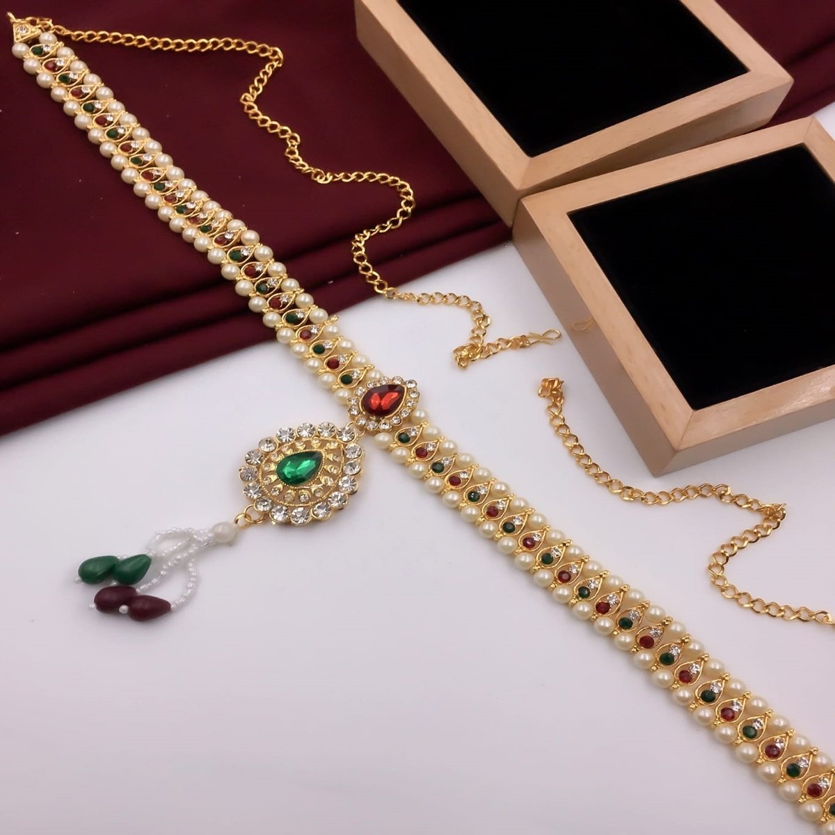 Indian Wholesale Fashion Waist Belt For Women Wedding Wear Kamarband Jewelry Set Premium Alloy Zinc Gold Plated Bellychai Set