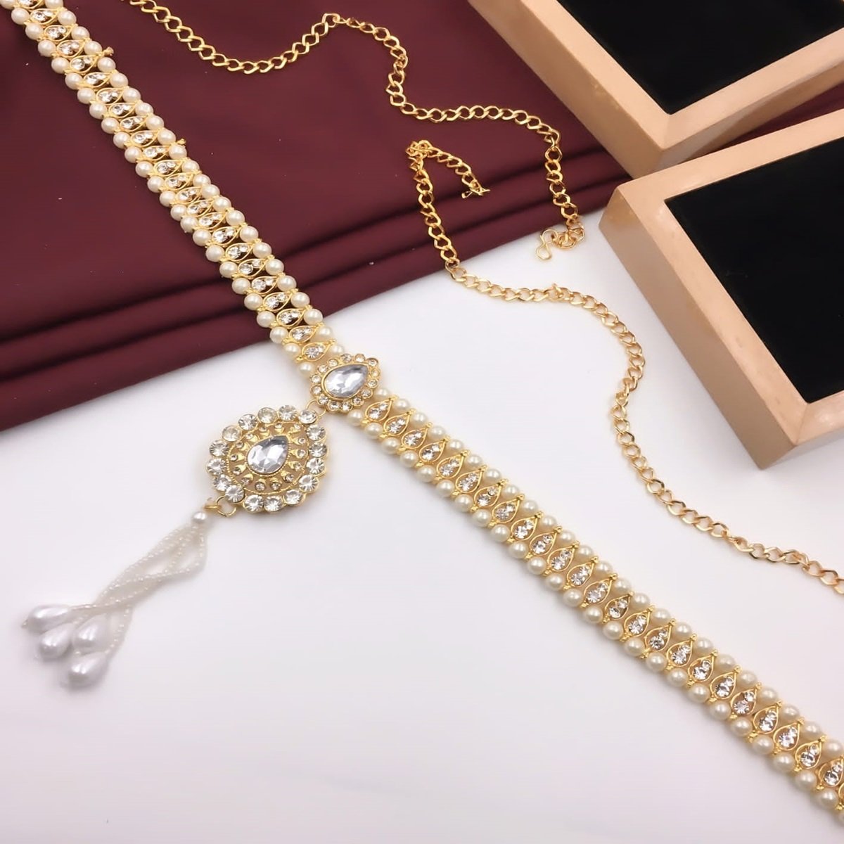 Indian Wholesale Fashion Waist Belt For Women Wedding Wear Kamarband Jewelry Set Premium Alloy Zinc Gold Plated Bellychai Set