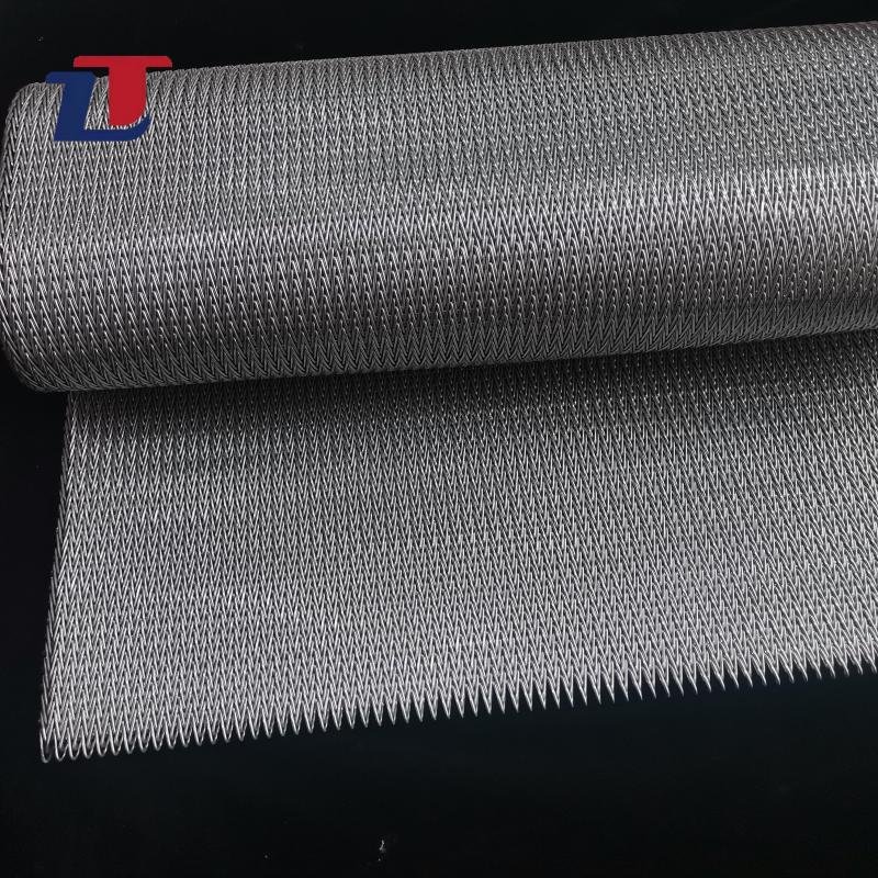 Compound Balanced Chain Link Mesh Conveyor Belt Stainless Steel Herringbone Conveyor Belt