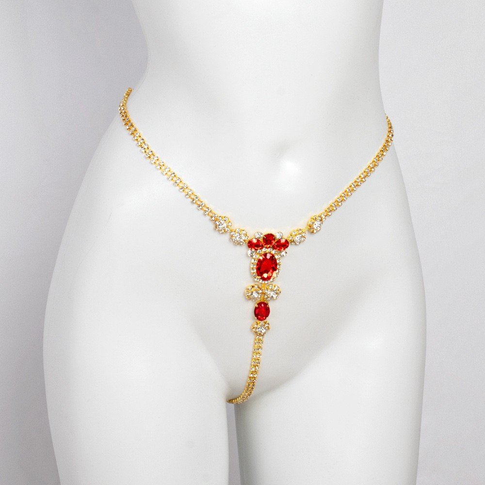 Fashion Sexy Popular Breast Chain Nightclub Beach Party Rhinestone Bikini Thong Body Chain for Women Girls