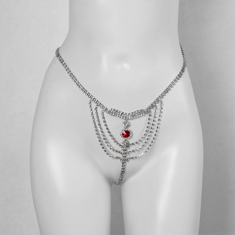 Fashion Sexy Popular Breast Chain Nightclub Beach Party Rhinestone Bikini Thong Body Chain for Women Girls