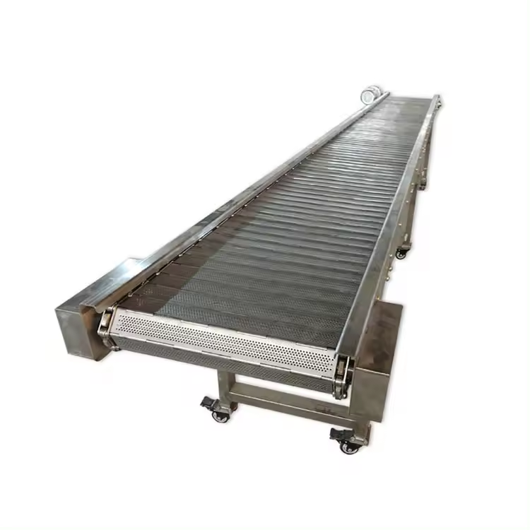 Stainless Steel Plate-Link Chain Conveyor Use For Logistics Tray Conveyor Line