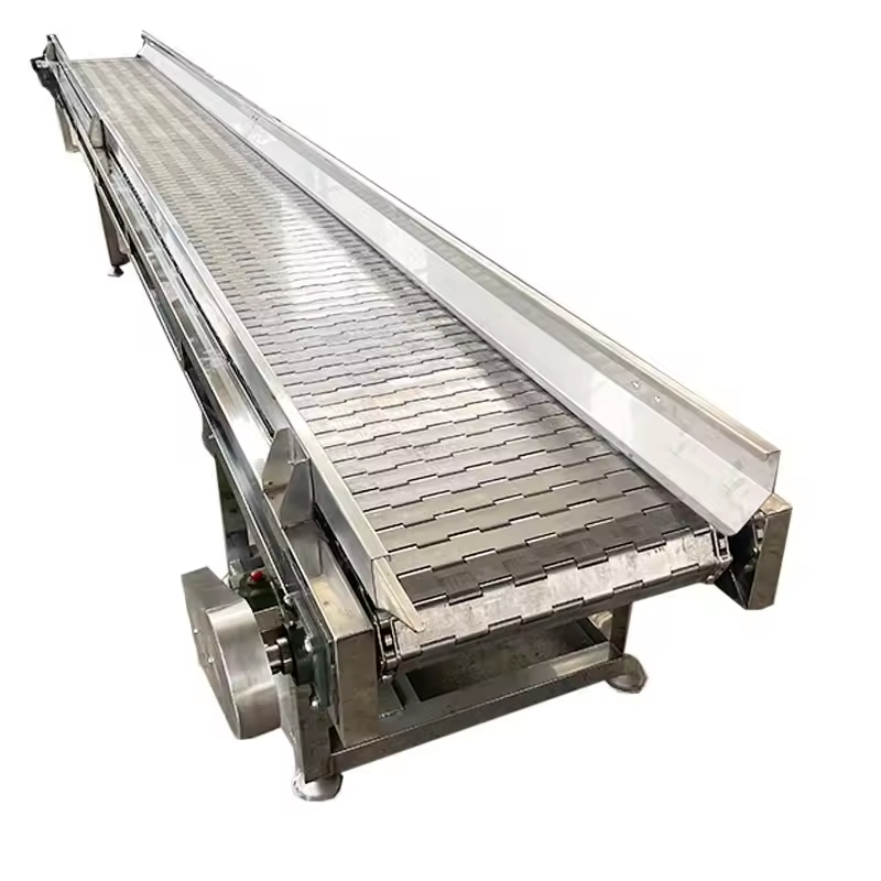 Stainless Steel Plate-Link Chain Conveyor Use For Logistics Tray Conveyor Line