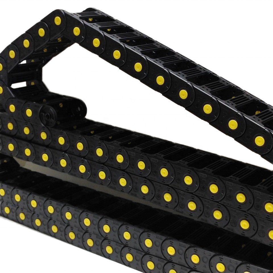 High Elasticity and Wear Resistant Leaf Chain Plastic Cable Drag Chain Support customization