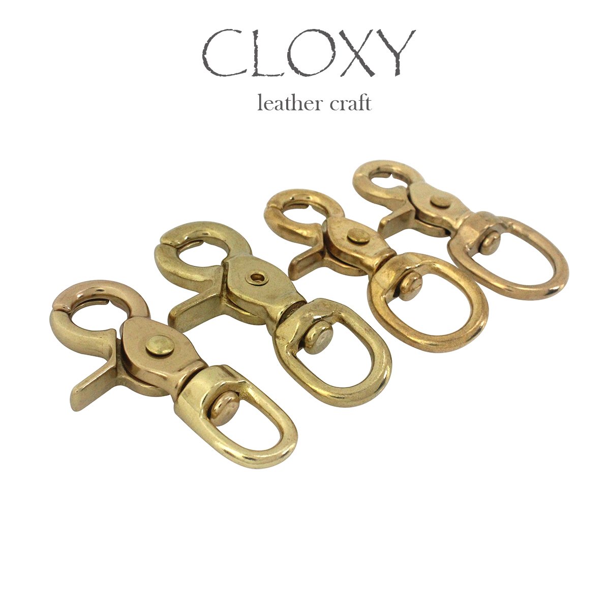 Brass Swivel Eye Snap Hook Lobster Claw Trigger Clasp Fob Clip for Leather Craft Bag Strap Belt Pet Rope Keychain