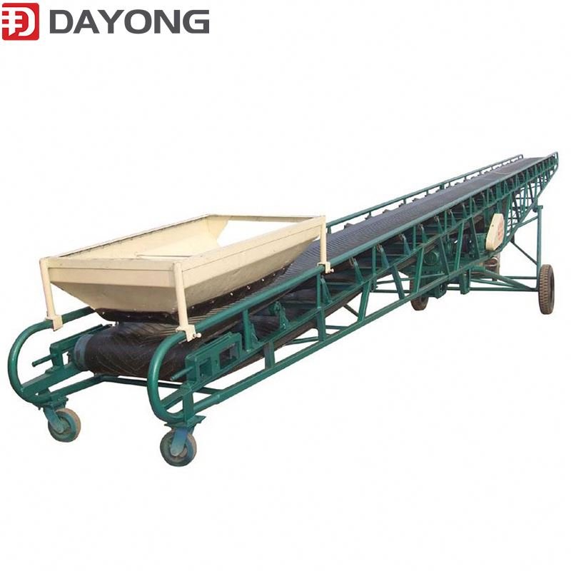 Portable inclined industry v shape belt conveyor machine for sale with hopper