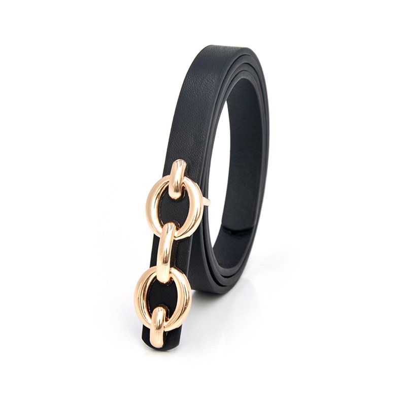 Hot-Selling Geometry C Shape Chain buckle belts custom 18k Gold Plated thin Women Girls dressing belts