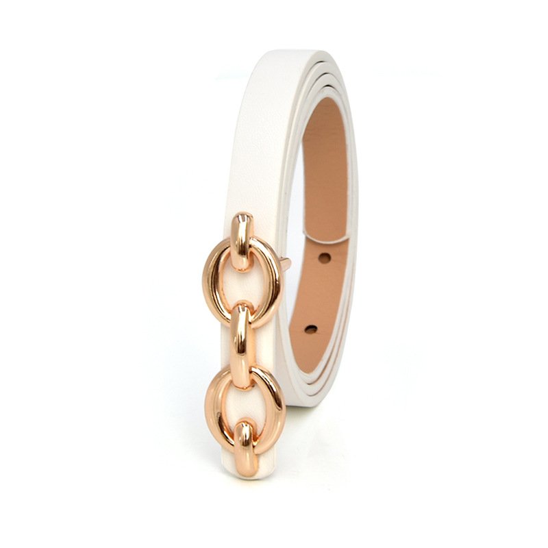 Hot-Selling Geometry C Shape Chain buckle belts custom 18k Gold Plated thin Women Girls dressing belts