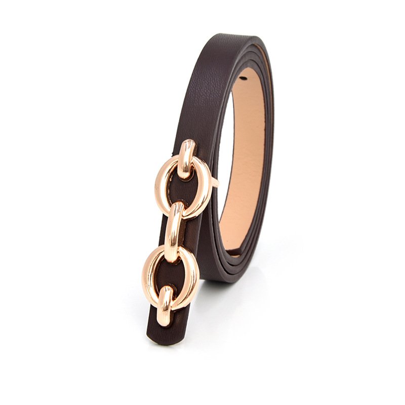 Hot-Selling Geometry C Shape Chain buckle belts custom 18k Gold Plated thin Women Girls dressing belts