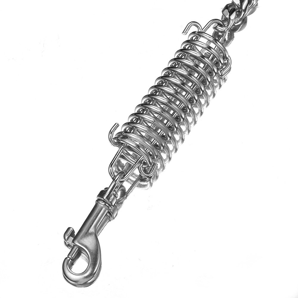 Explosion-proof Rushed Gold Dog Leash With The Spring Chain Leather Stainless Steel Luxury Dog Leash