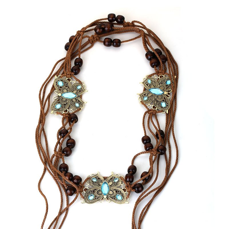 Bohemian butterfly waist chain Handwoven ethnic style dress accessory belt