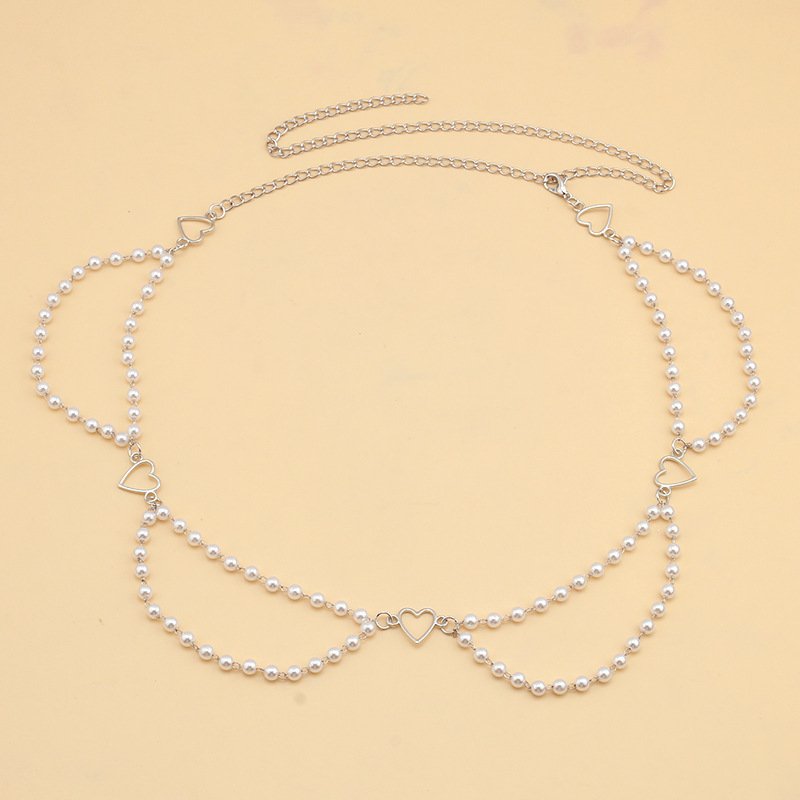 New Pearl Waist Chain Elegant Baroque Pendant Waist Chain Belt Exquisite Body Jewelry