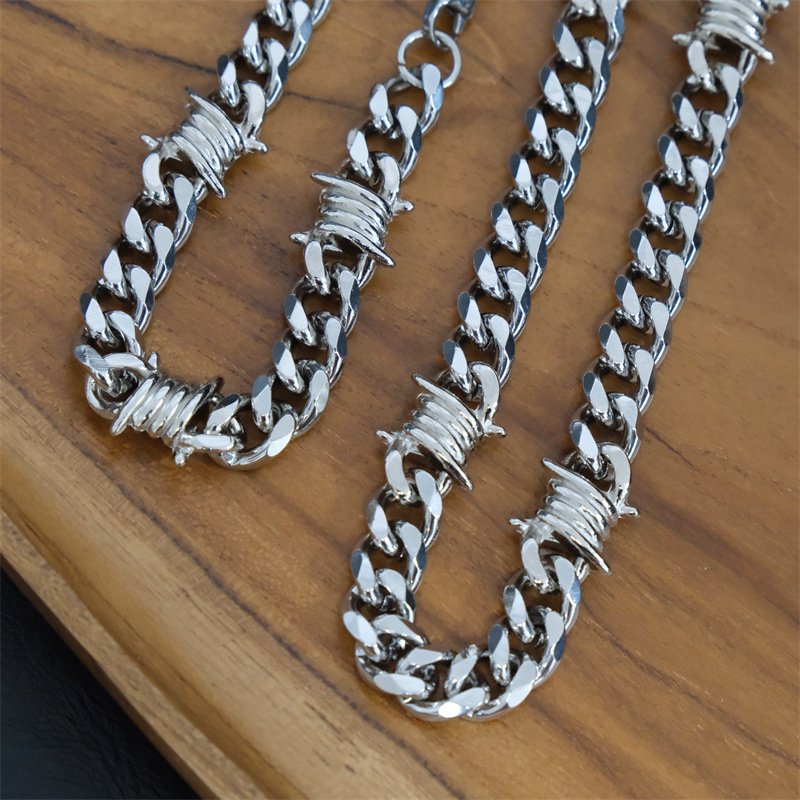 New Fashion Stainless Steel Thorn Pants Chain Hip-Hop Punk Titanium Steel Cuban Chain Men's Waist Chain