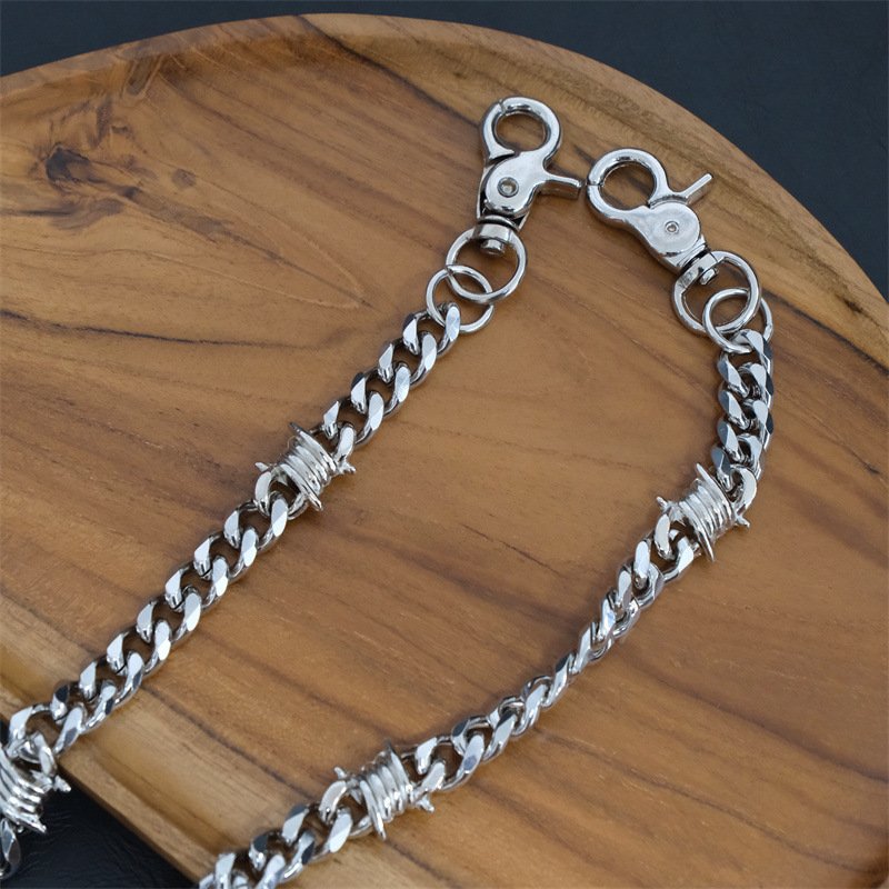New Fashion Stainless Steel Thorn Pants Chain Hip-Hop Punk Titanium Steel Cuban Chain Men's Waist Chain