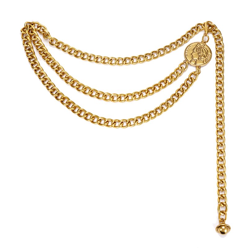 Gold Chain Belt For Women Dresses Designer Brand Luxury Waist Belts Female Metal Golden Dress