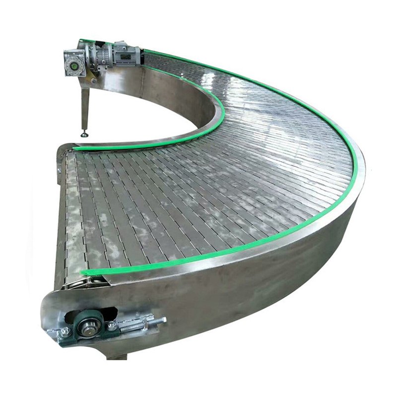 Factory Price Food Grade Metal Chain Plate Turning Conveyor 90 Degrees 180 Degrees