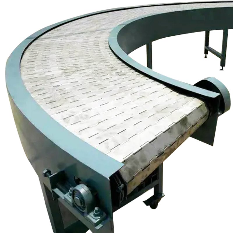 Factory Price Food Grade Metal Chain Plate Turning Conveyor 90 Degrees 180 Degrees