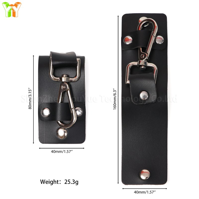 Men's Belt Keychain with Detachable Keyring Pu Leather Belt Loop Key Holder Clips