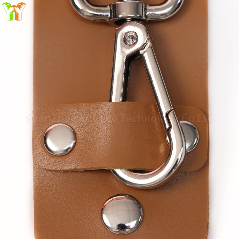 Men's Belt Keychain with Detachable Keyring Pu Leather Belt Loop Key Holder Clips