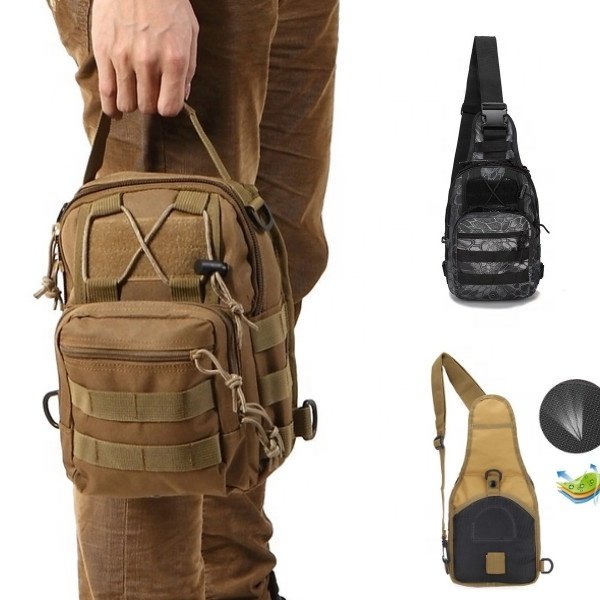 AYPPRO Men's Best Tactical Crossbody Shoulder Neoprene Sling Bag Camping Hunting Hiking Fashionable Portable Zipper Belt Outdoor