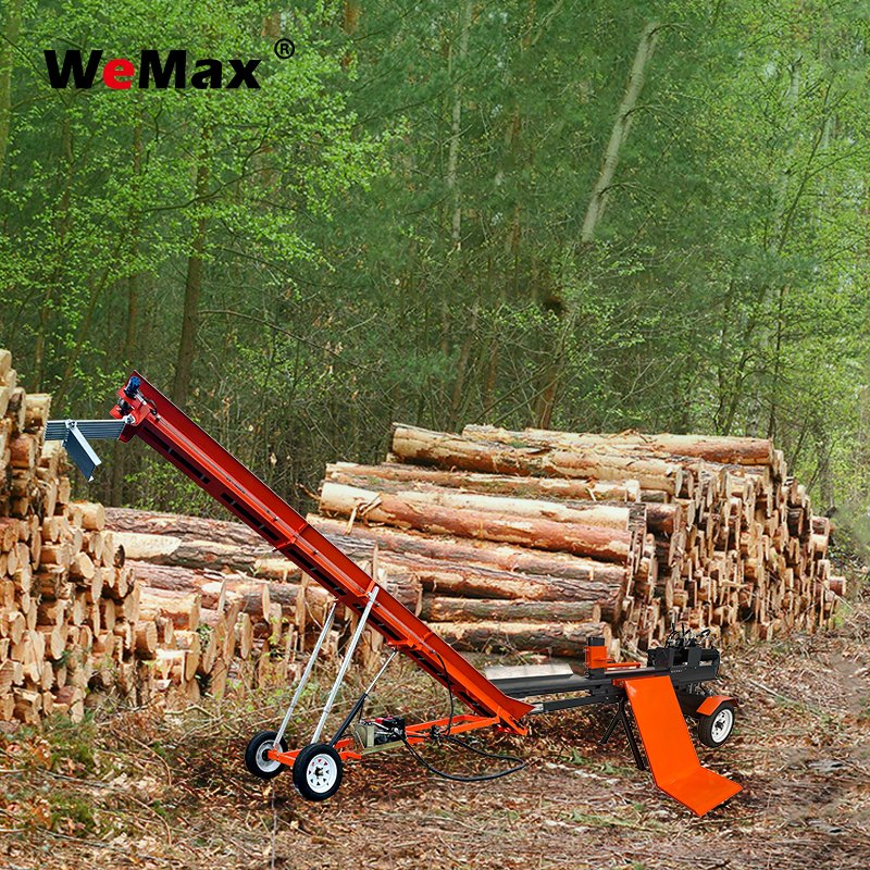 Log splitter hydraulic Wood working machine log conveyor forestry machinery chain & belt hydraulic wood lifter Firewood Conveyor