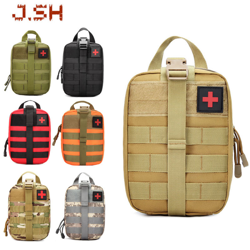 JSH Wholesale Tactical First-Aid Kit Pouch Bag Mini-Tools Storage Bag Small Bag with Belt for Family Use emergency