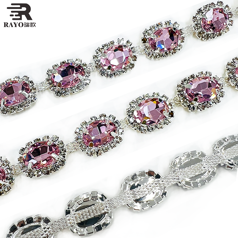 Extremely Shiny Horse Eye Rhinestone Chain Trimming for Wedding Apparel & Accessories Beaded Fashion Body Chain