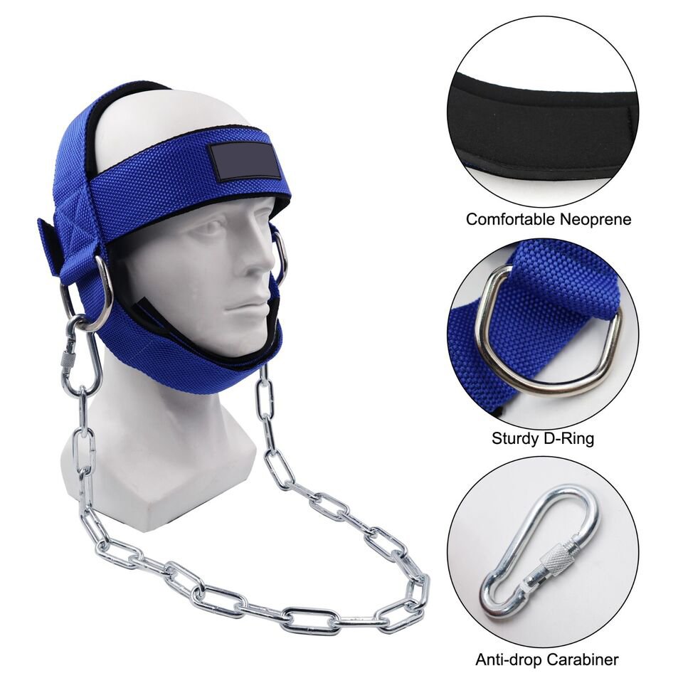 OEM Workout Non-Slip Head Harness With Chain Bodybuilding Heavy Duty Lightweight Neck Exercise Head Harness