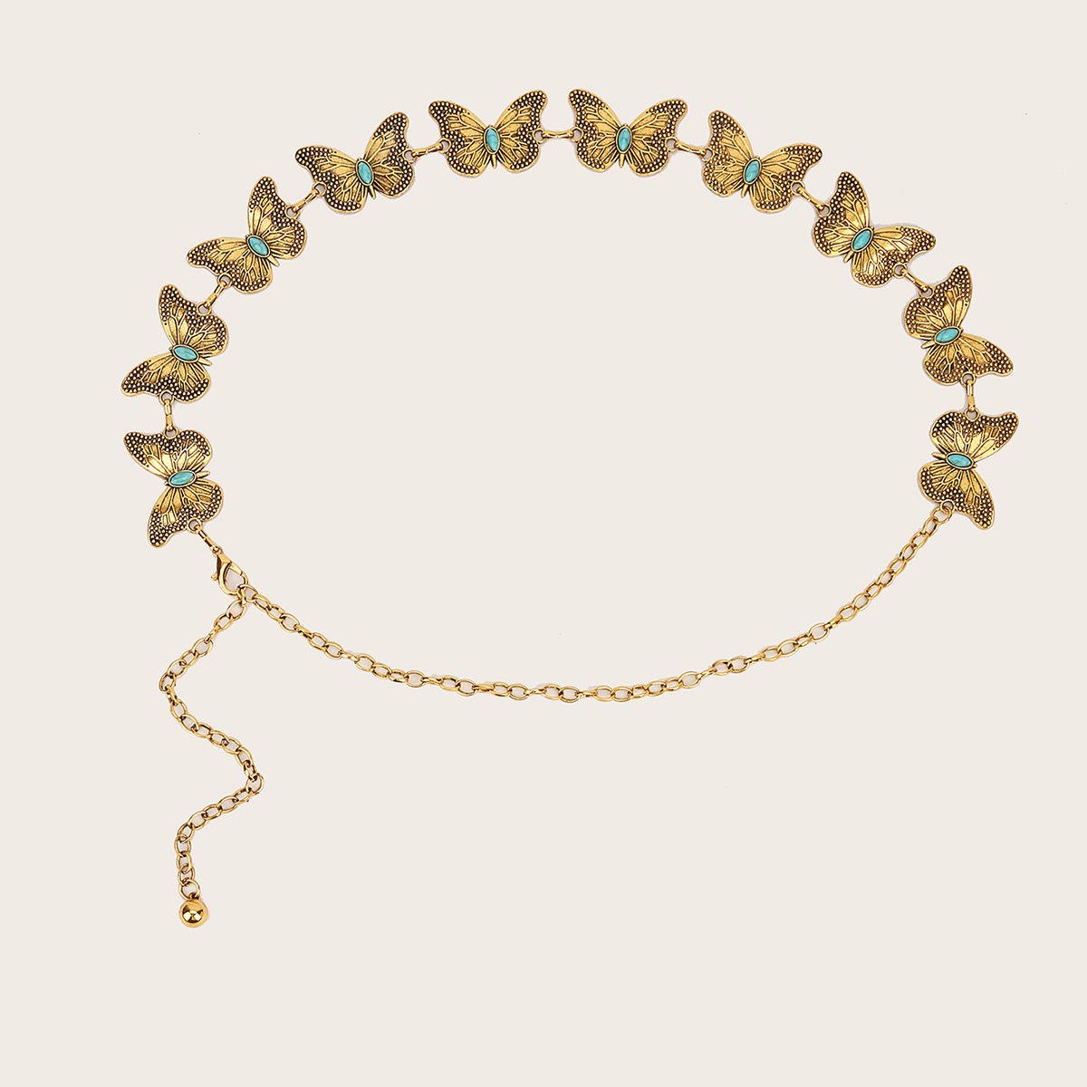 Direct Deal Haute Vintage Women's Waist Chain Metal Butterfly Chain Decoration Belt